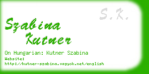 szabina kutner business card